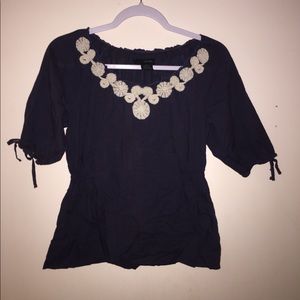 Calvin Klein navy blue blouse
